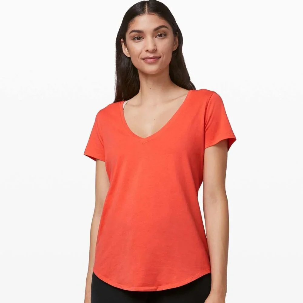 Lululemon Love Tee V - 6 Hot Sunset